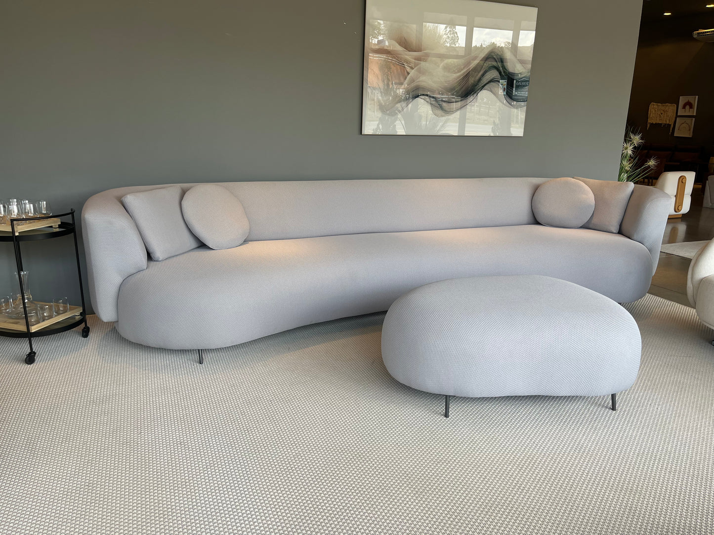 Sofá LV 067 320cm Estofado Tecido Platinum 14033