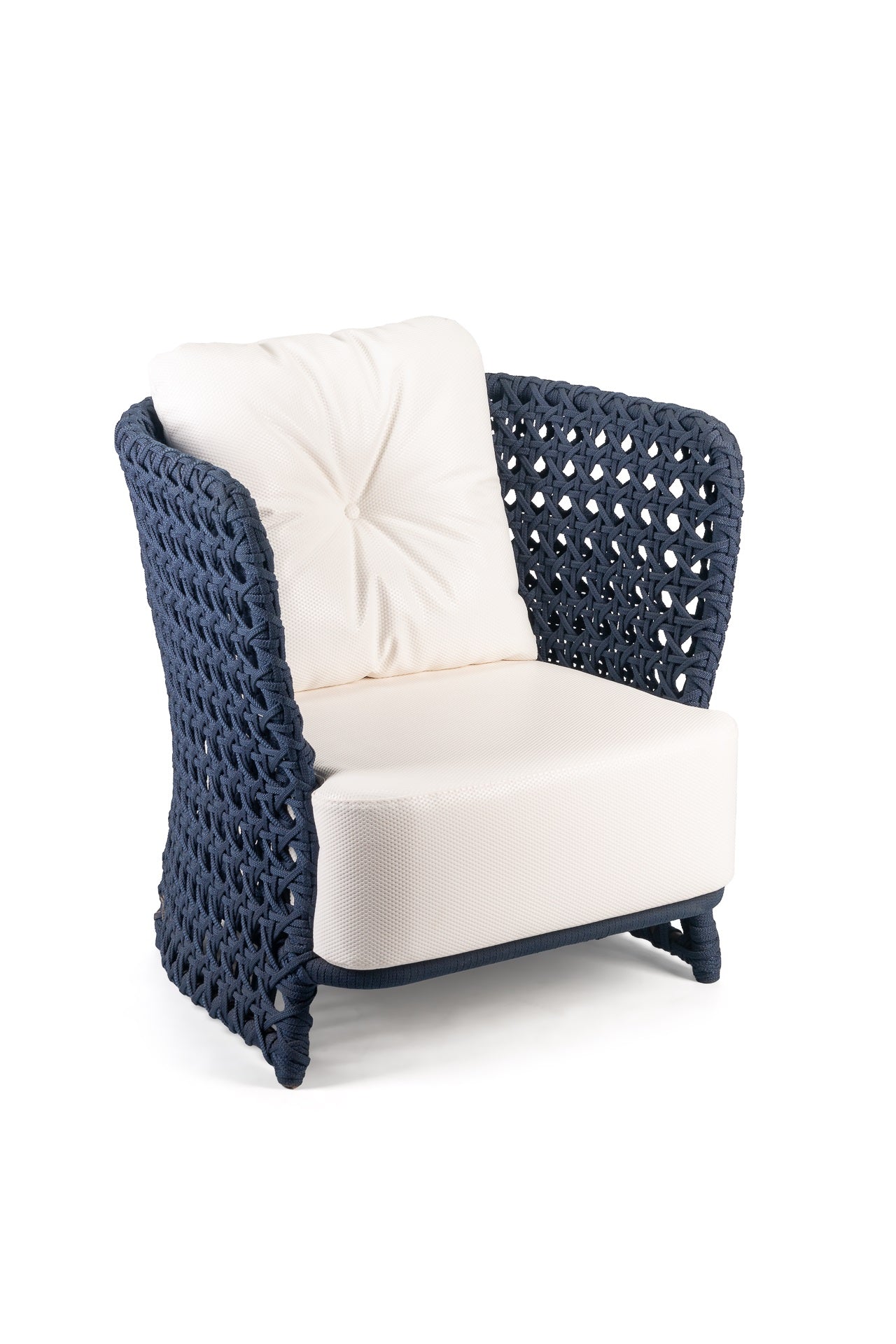 Sillón Vivian de Aluminio y Cuerda Náutica Azul