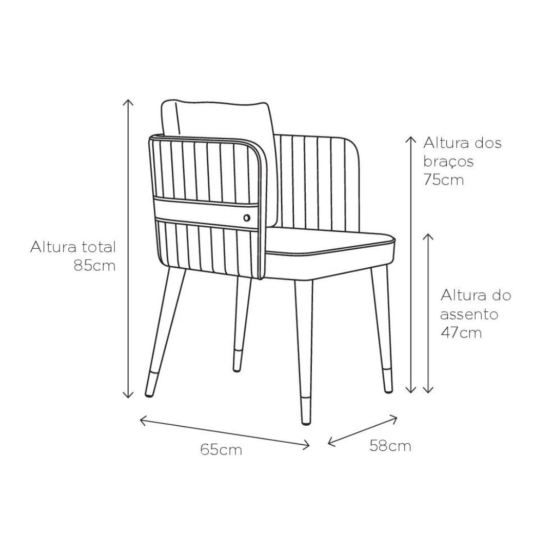 Silla Bia Wood Asiento tapizado en tela negro mate BR6000 con punta dorada