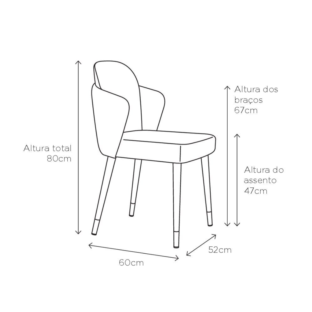 Silla Brenda Asiento Tapizado en Madera Natural Tela BR6000 con Punta Dorada
