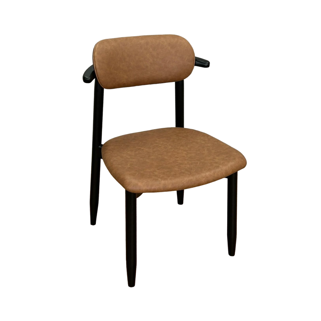 Silla Dutti Respaldo de Madera Negra y Asiento Tapizado en Tela Facto 534