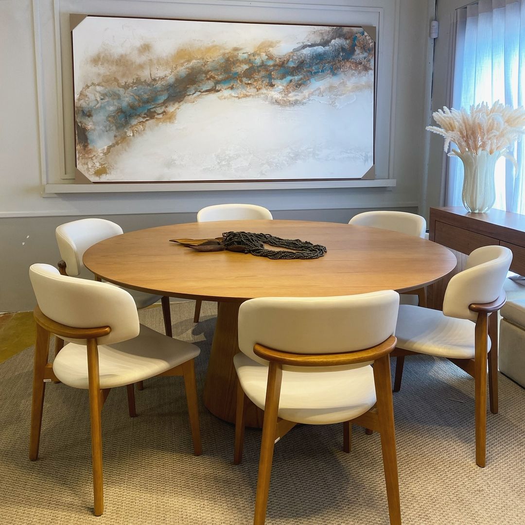 Monic Chair Almond Wood Backrest and Seat Upholstered in Leatherette Fabric Ice 582