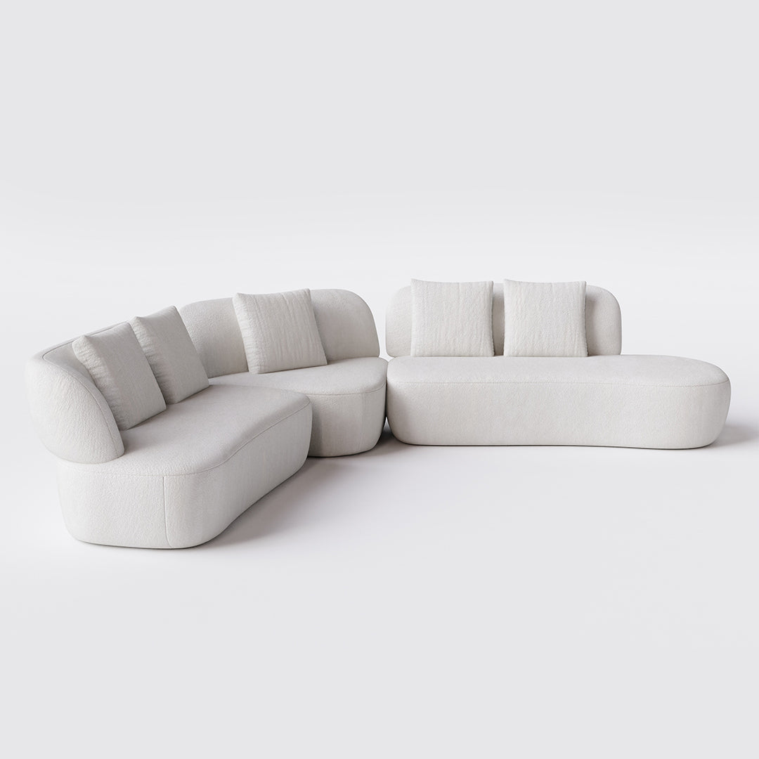 Da Vinci Upholstered Sofa Set in Light Linen - 3 Modules