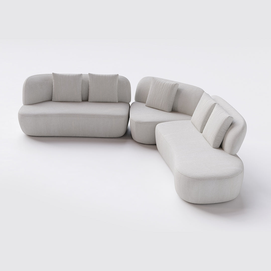 Da Vinci Upholstered Sofa Set in Light Linen - 3 Modules