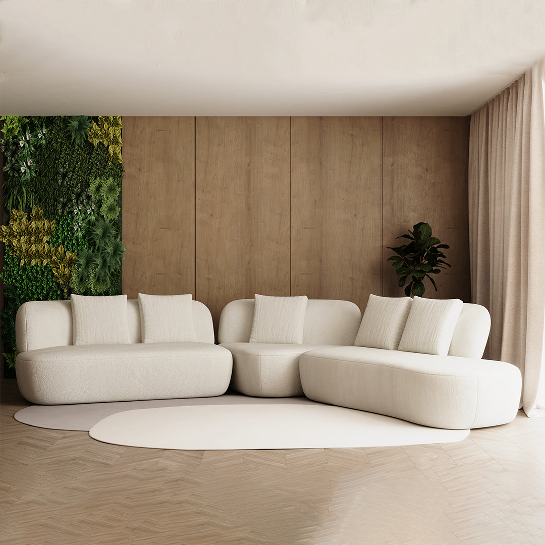 Da Vinci Upholstered Sofa Set in Light Linen - 3 Modules