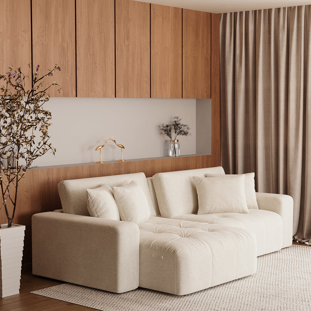 Duomo Upholstered Sofa in Light Linen - 2 Modules