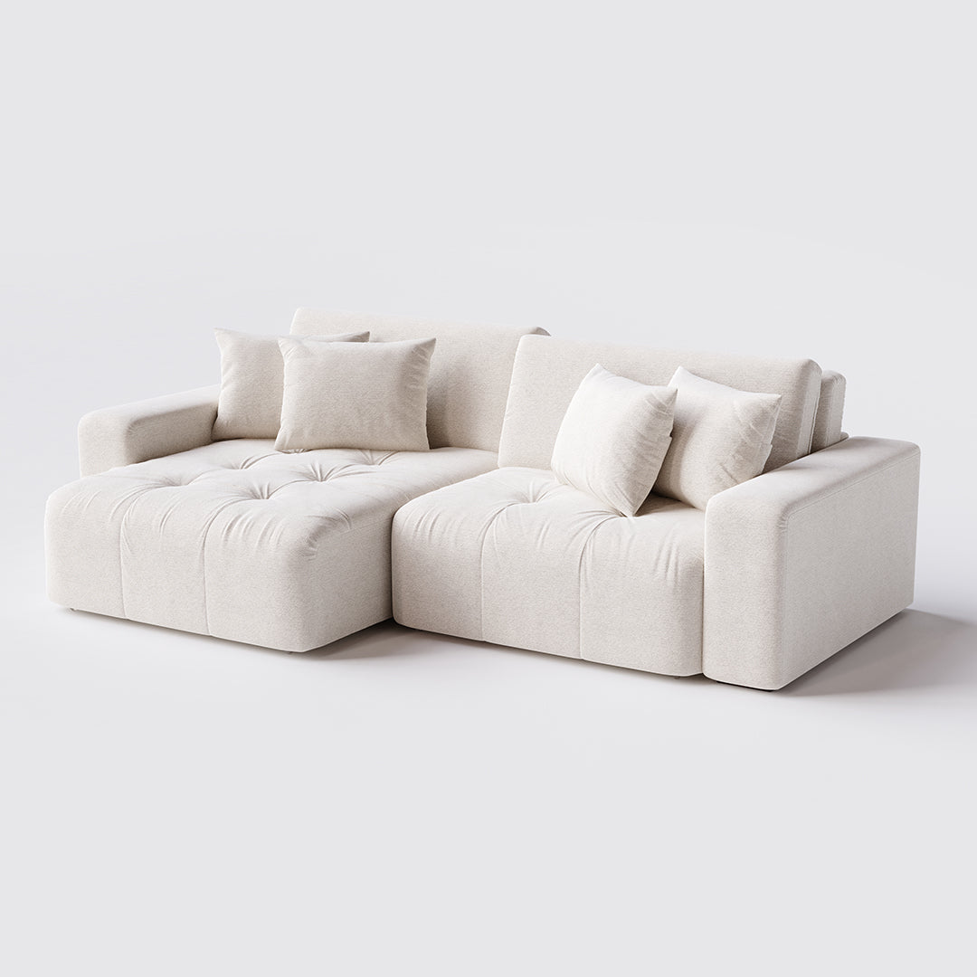 Duomo Upholstered Sofa in Light Linen - 2 Modules