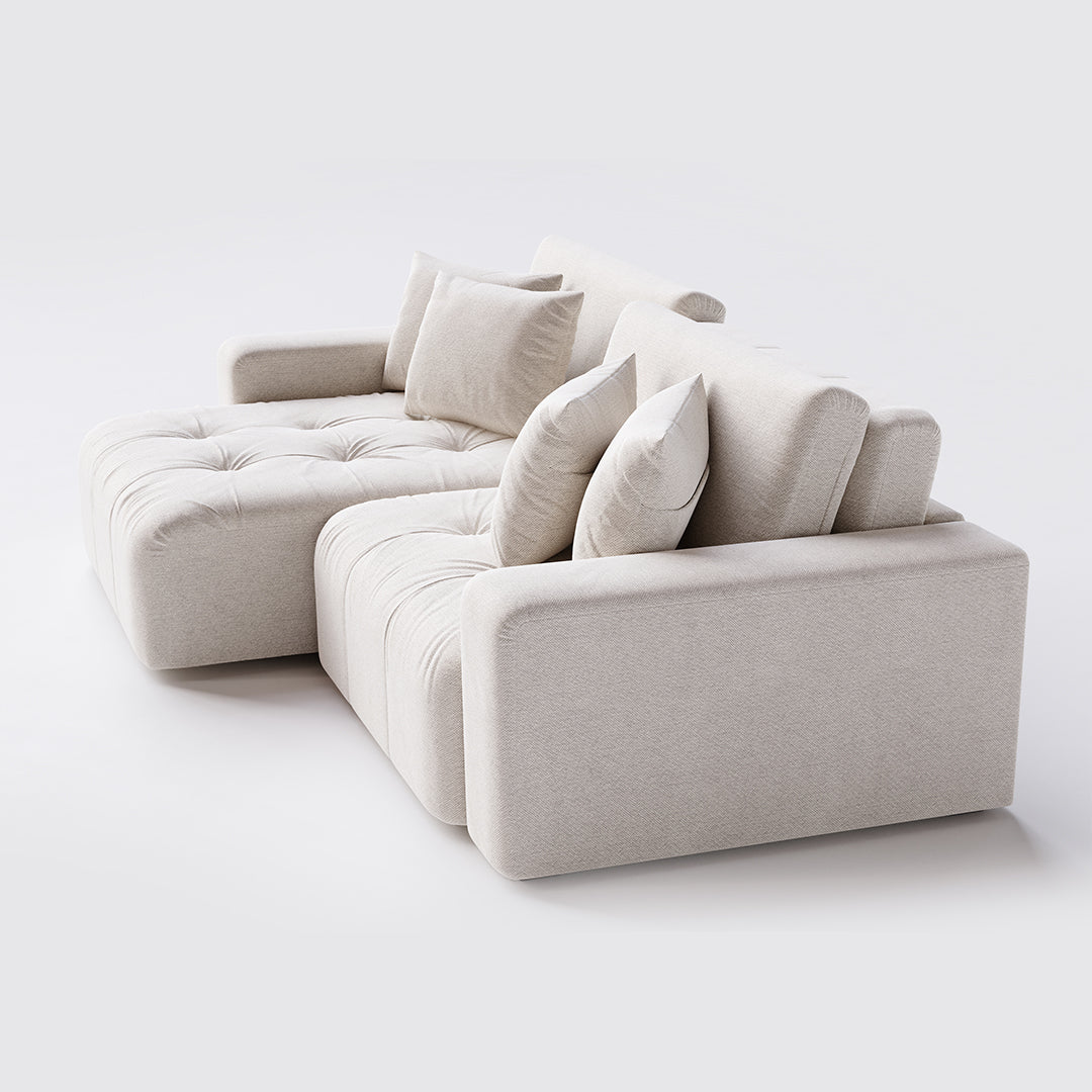 Duomo Upholstered Sofa in Light Linen - 2 Modules