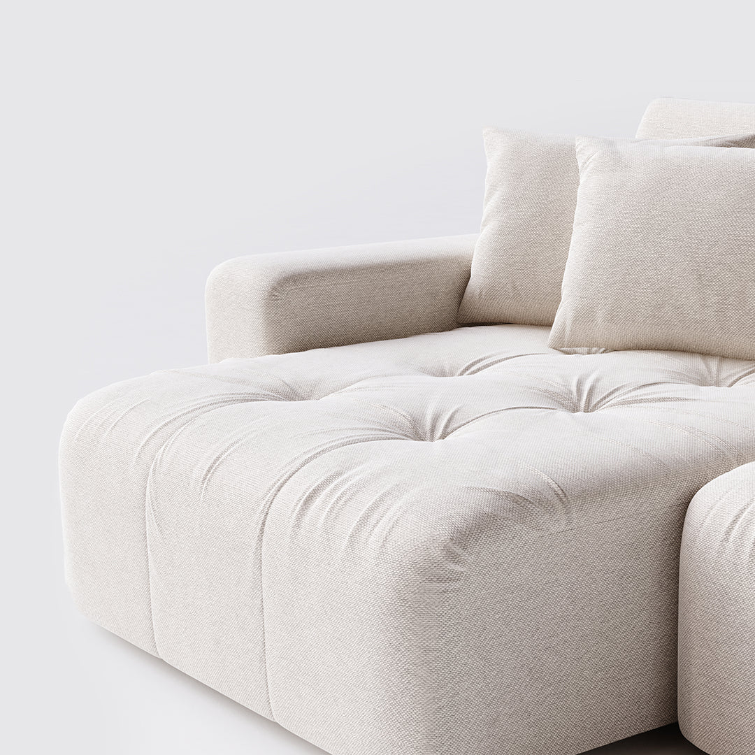 Duomo Upholstered Sofa in Light Linen - 2 Modules