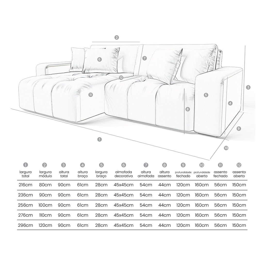 Duomo Upholstered Sofa in Light Linen - 2 Modules