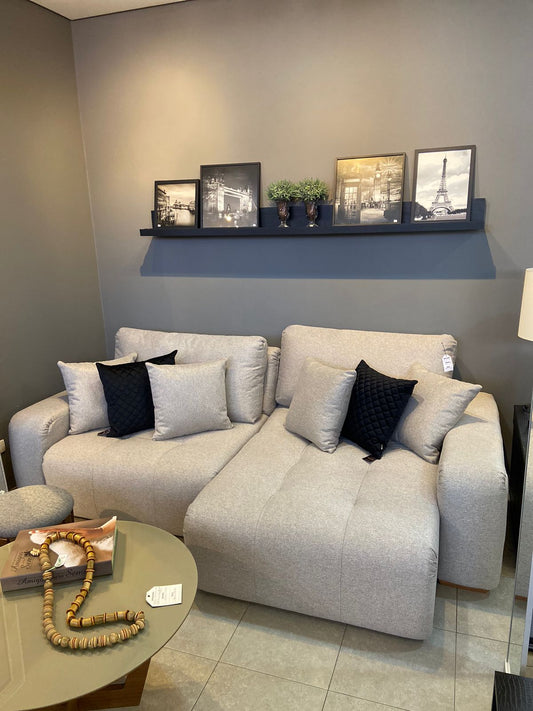 Duomo Upholstered Sofa in Sapphire Linen AA344 - 2 Modules