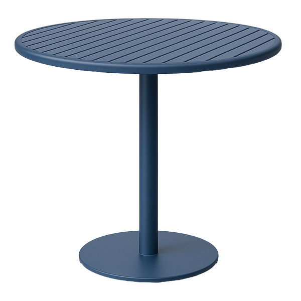 Ambiente 1 com Mesa Oreo Redonda Tampo Frisado em Alumínio Preto Cores Personalizáveis