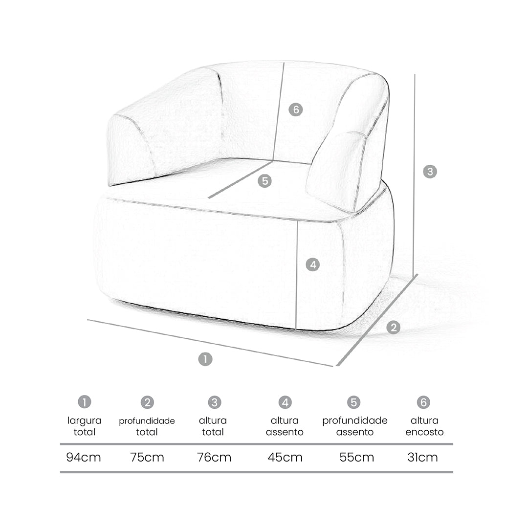 Sillón Melissa Tapizado en Lino Gris
