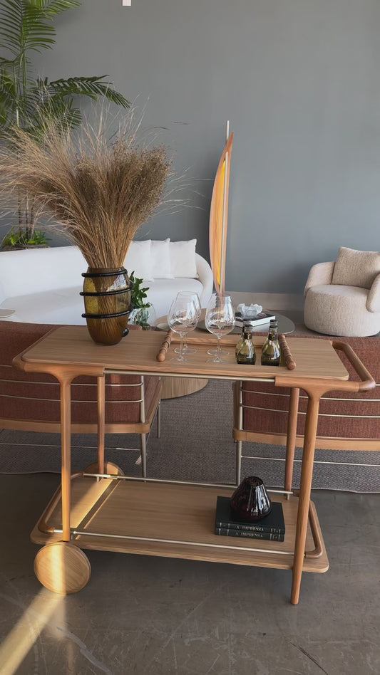 Bahamas Bar Cart Natural Cinnamon Wood