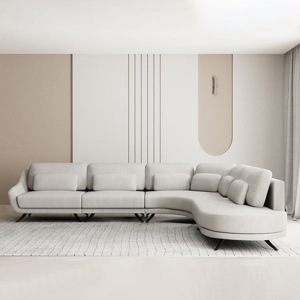Ambiente 1 com Scott Upholstered Sofa in Light Linen - 4 Modules