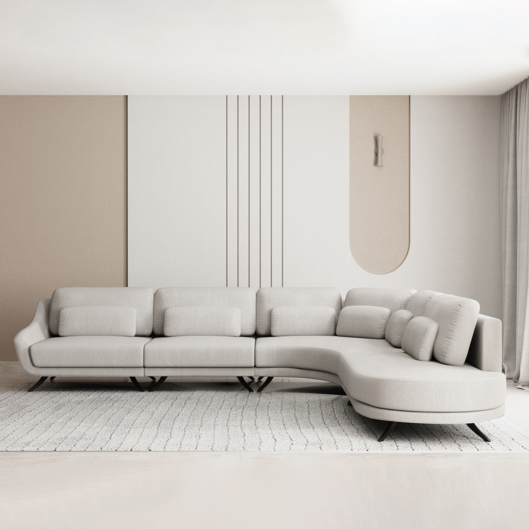 Scott Upholstered Sofa in Light Linen - 4 Modules