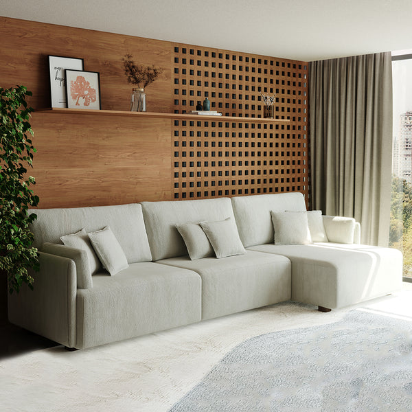 Ambiente 1 com Sofá Estofado Torino Linho Diamond P320 - 2 Módulos