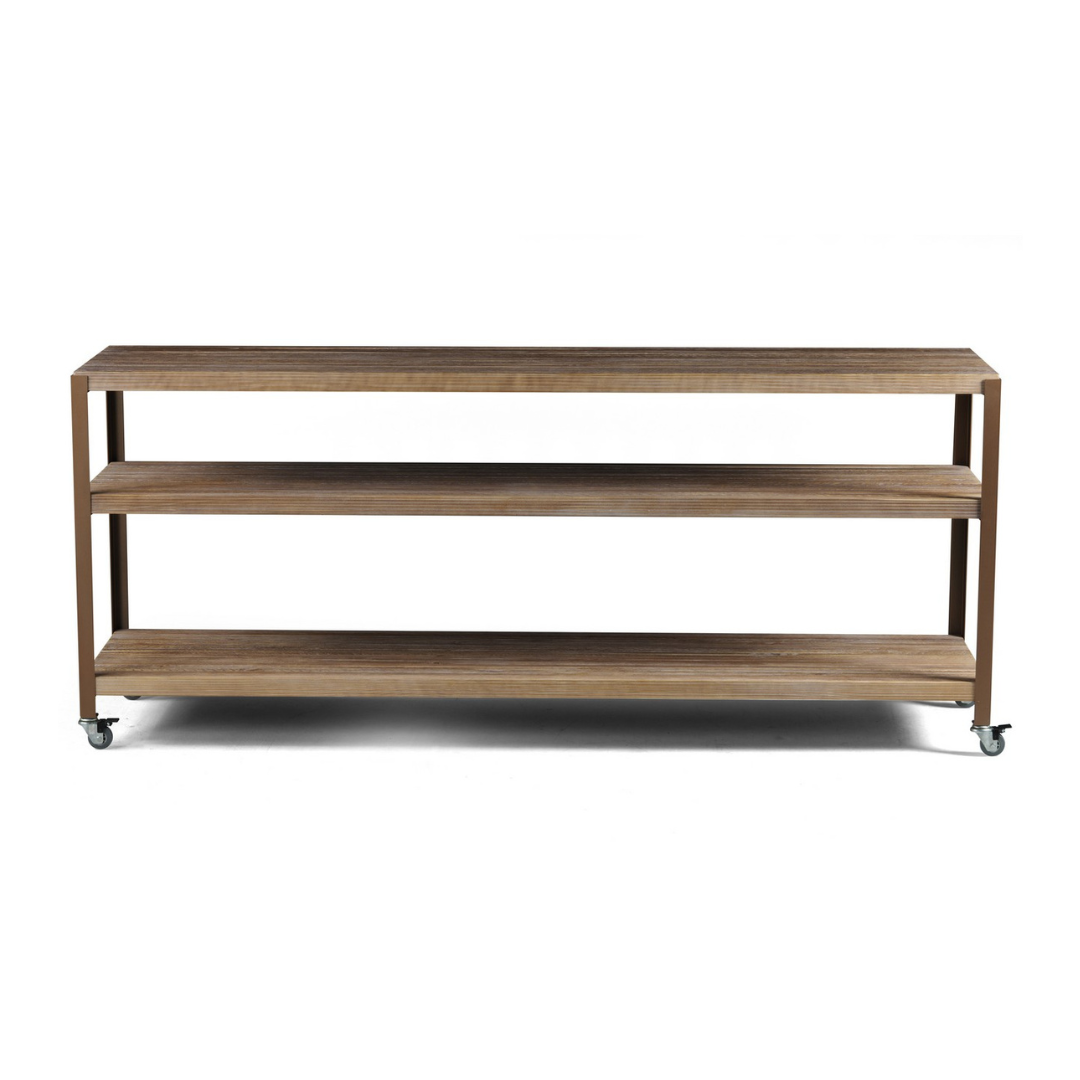 Aparador industrial Market 76x180x46cm en madera maciza y hierro