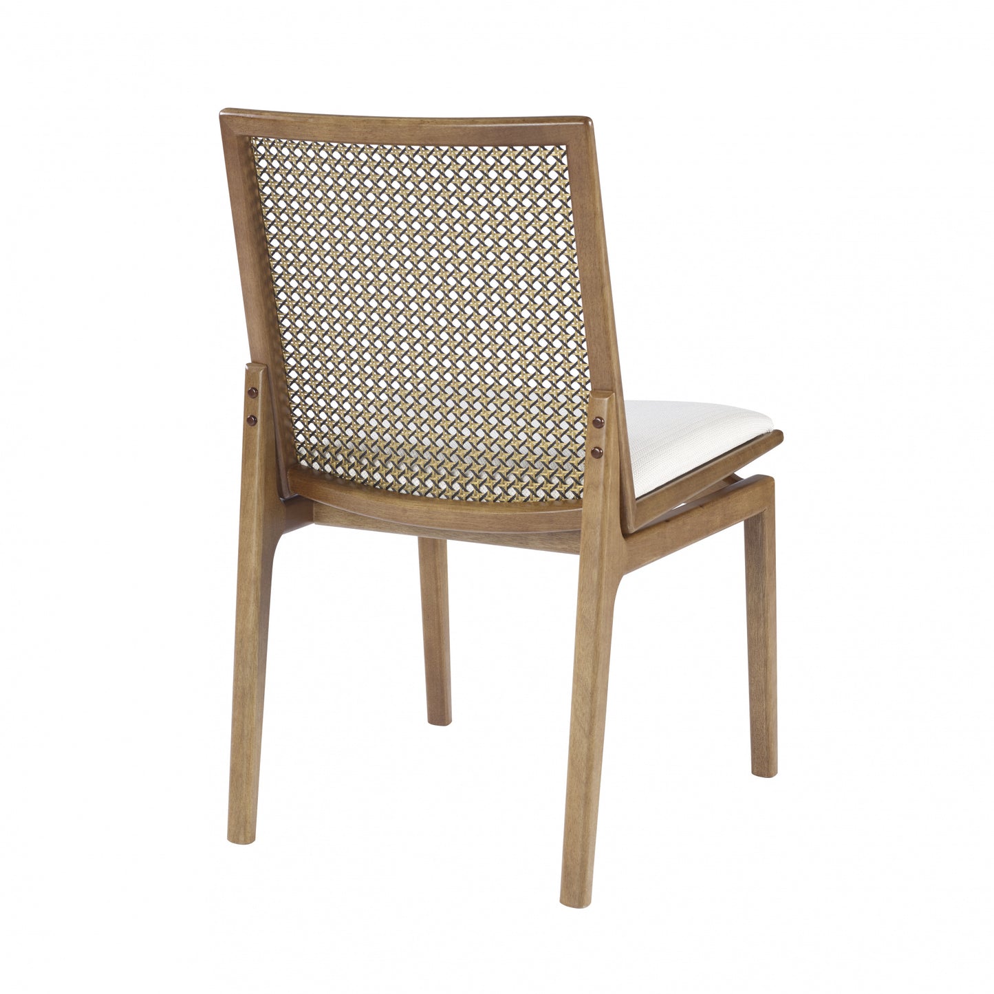 Austral Chair Wood with Straw and Cream Linen Upholstery 2422