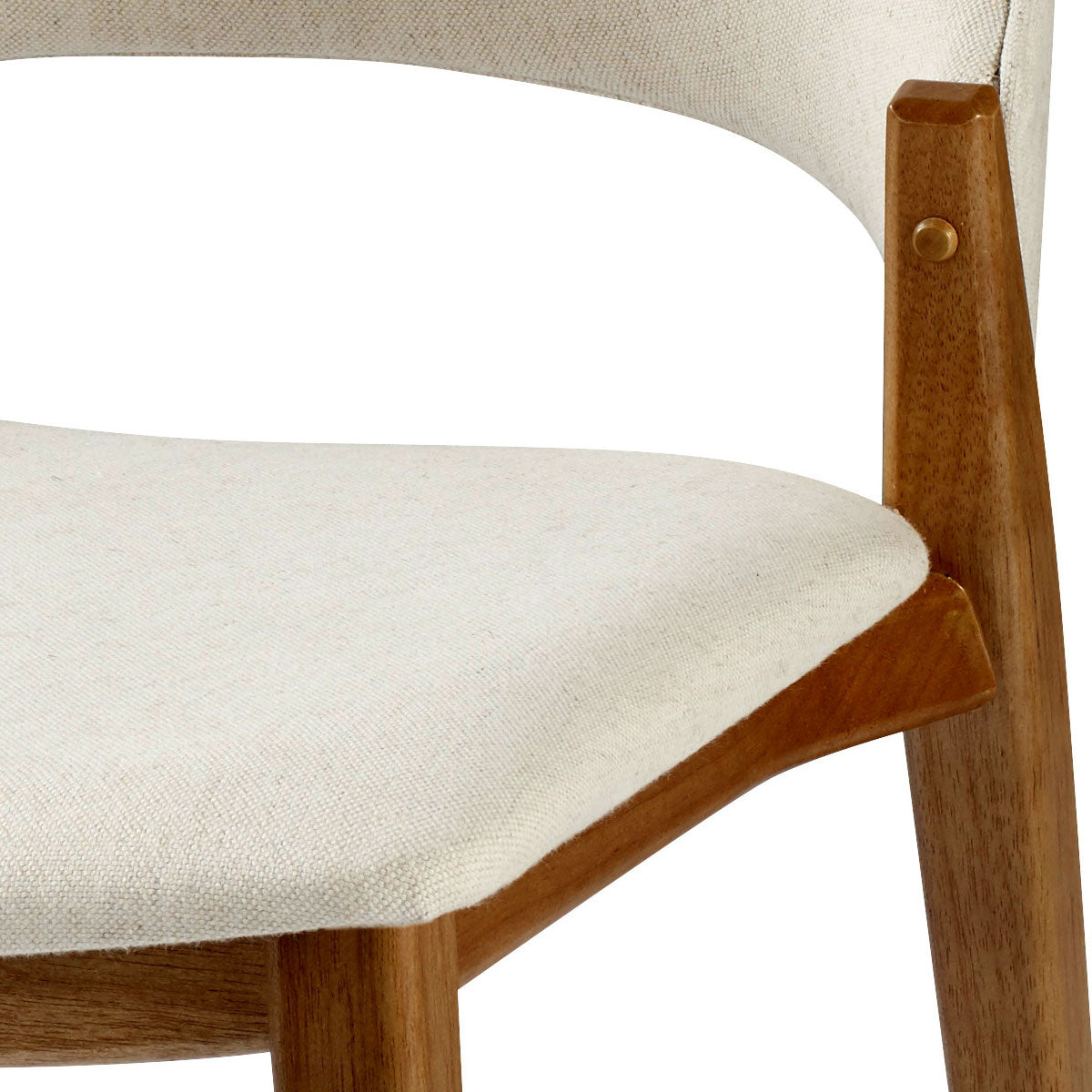 Maisa Wooden Chair with Cream Linen Upholstery