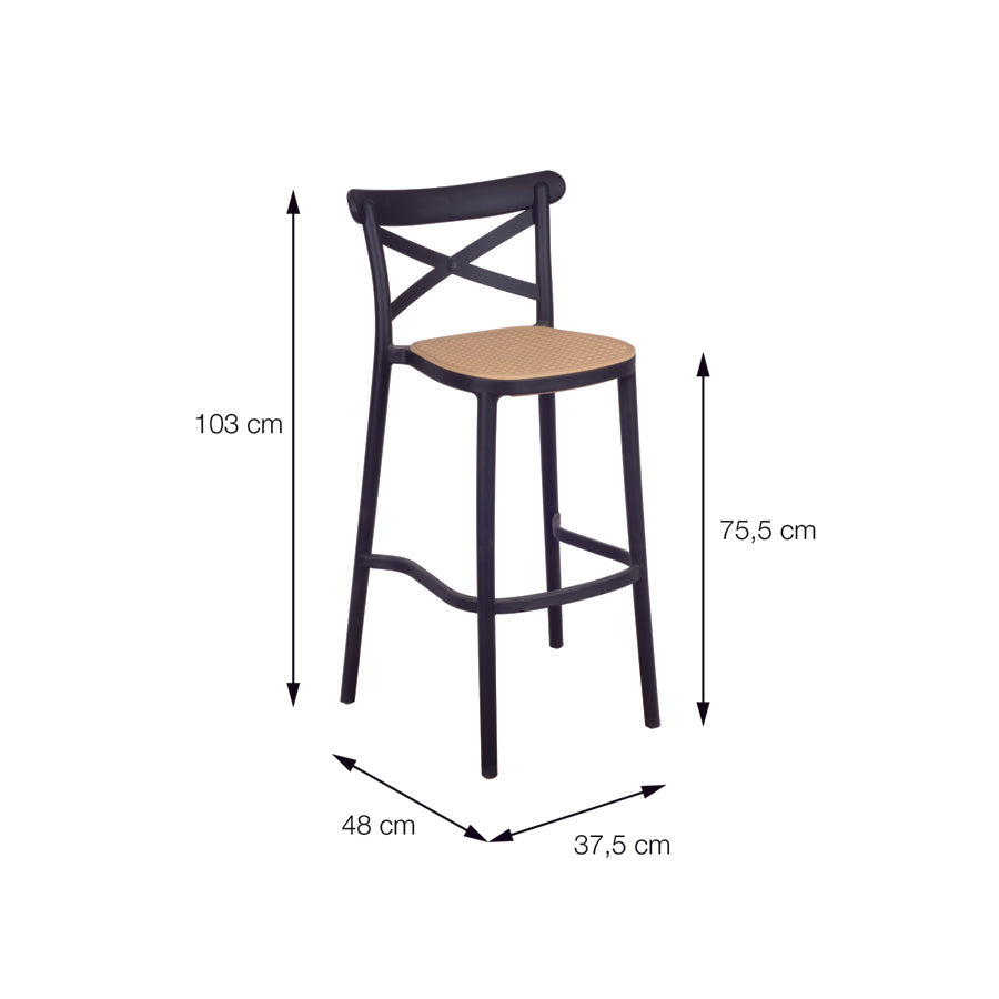 Plats Polypropylene Stool, Black
