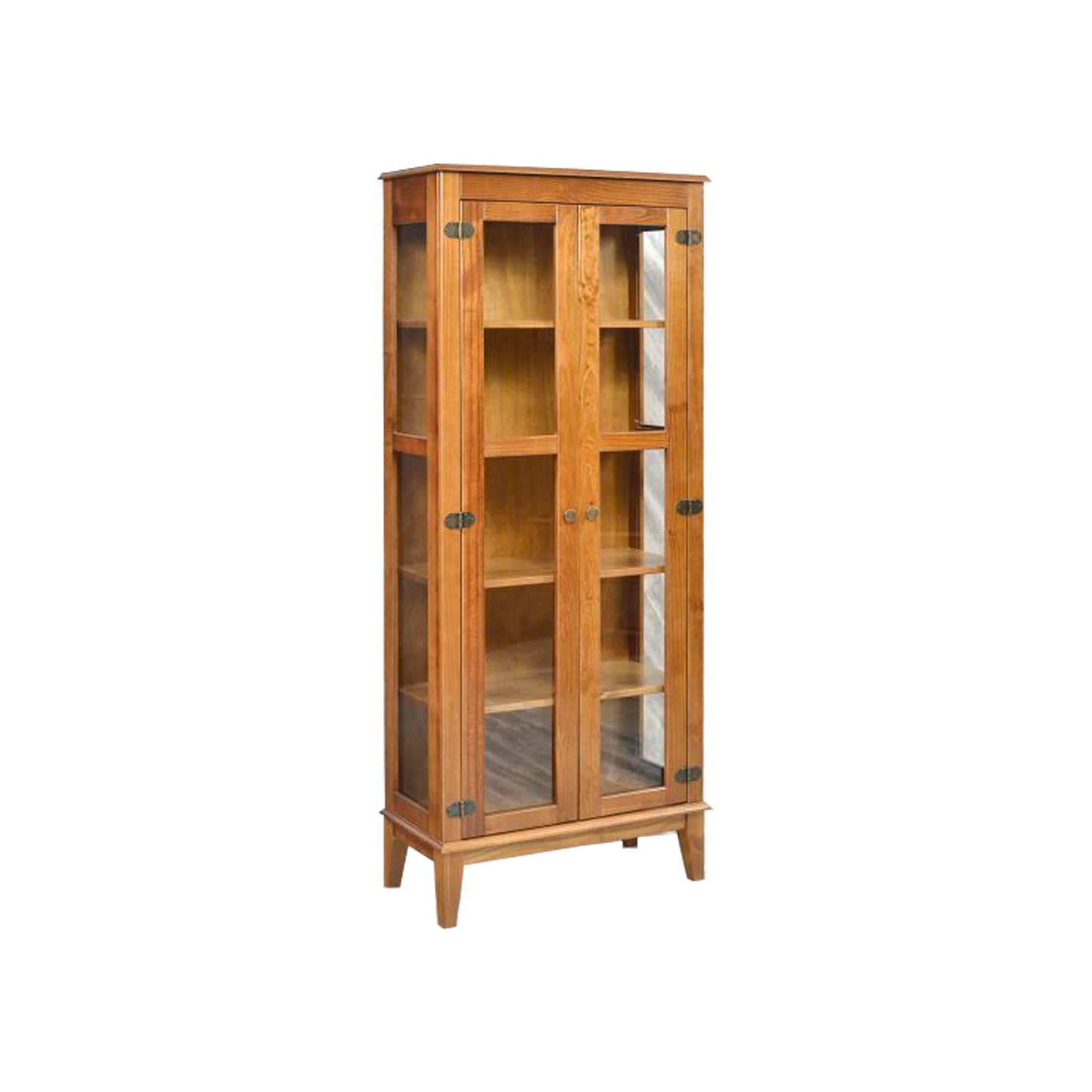 2-Door Glass Cabinet with Almond-Colored Side Glass 350x730x1800 mm