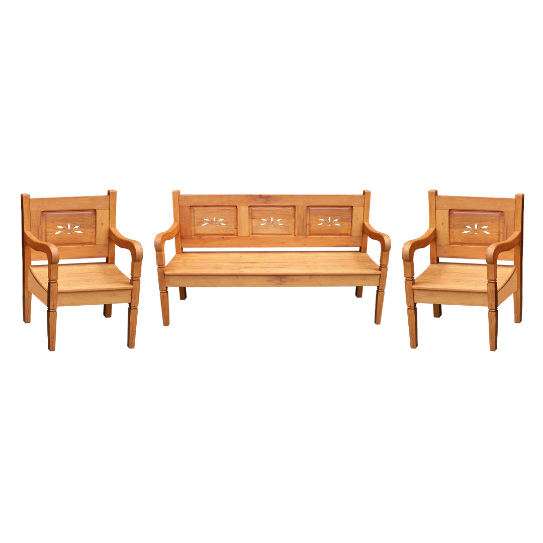 Solid Wood Flower Bench Set