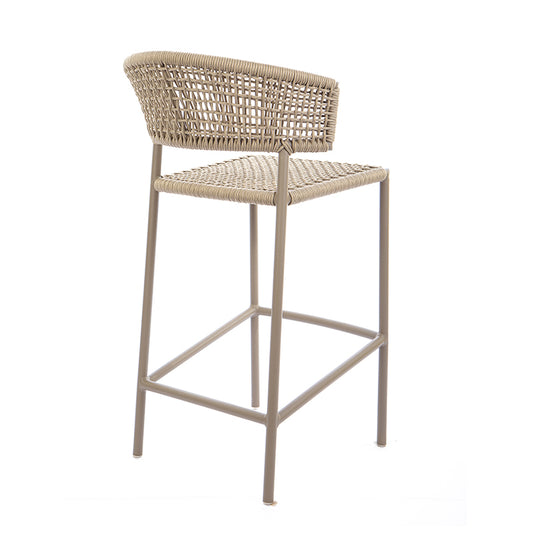 Banqueta Elegance Alumínio Cor Fendi Corda Náutica Cor Fendi