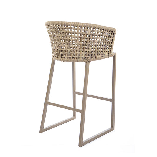 Taburete Aluminio Dorado Color Fendi Cuerda Náutica Fendi Color