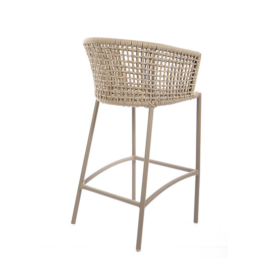 Banqueta Comfort Alumínio Cor Fendi Corda Náutica Cor Fendi