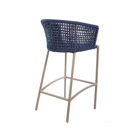 Banqueta Comfort Alumínio Cor Fendi Corda Náutica Cor Azul