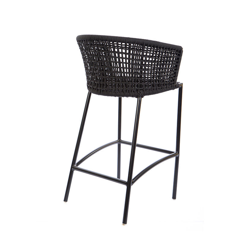 Taburete Confort Aluminio Color Negro Cuerda Náutica Color Negro