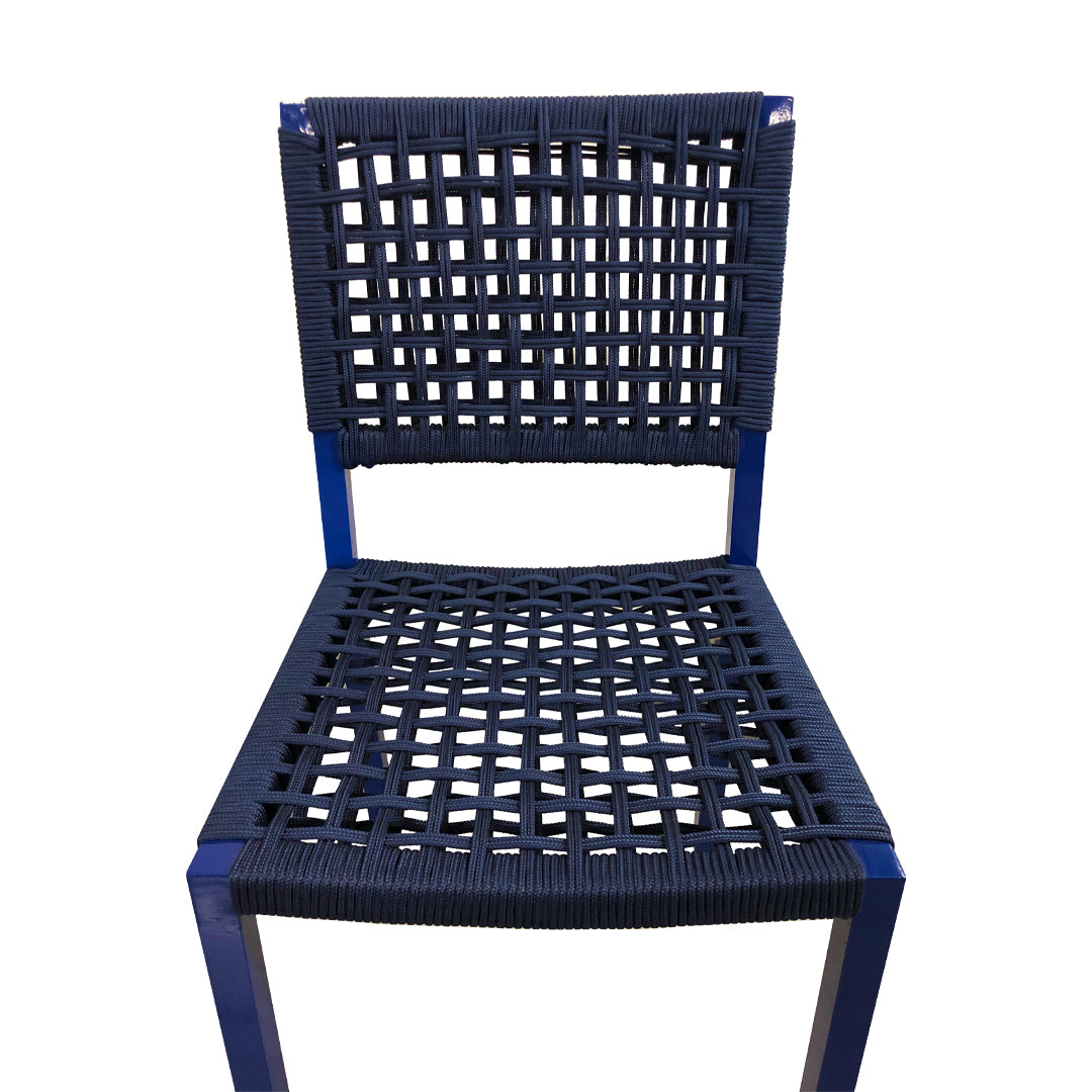 Angra Chair Aluminum and Nautical Rope Blue Color