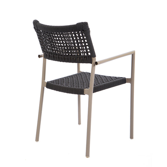 Aluminum Sun Chair Fendi Color Nautical Rope Color Black