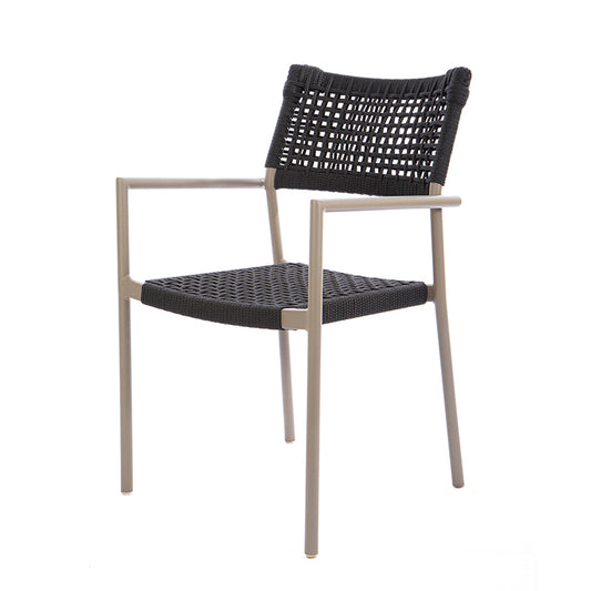 Aluminum Sun Chair Fendi Color Nautical Rope Color Black
