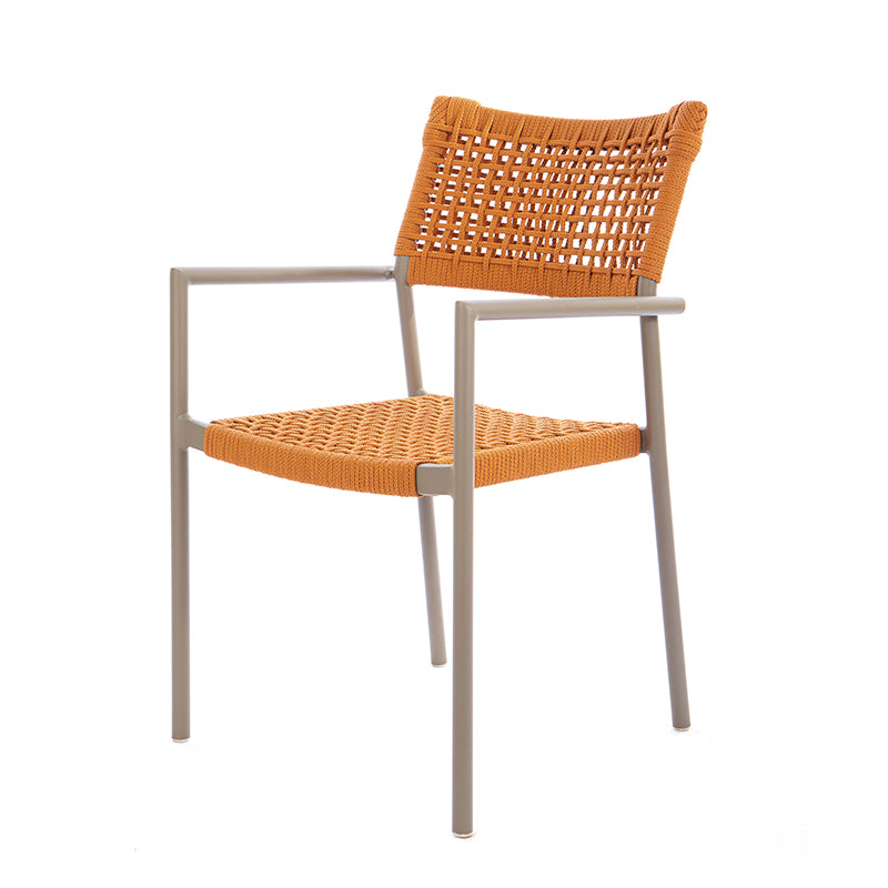 Aluminum Sun Chair Fendi Color Nautical Rope Ocher Color