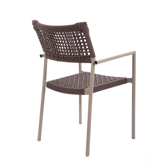Aluminum Sun Chair Fendi Color Nautical Rope Brown Color