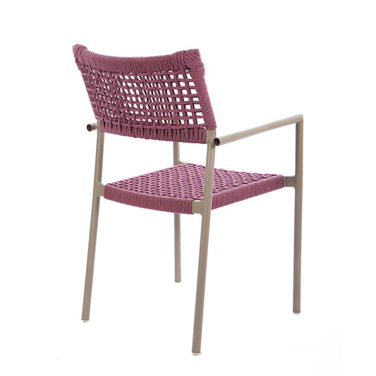 Fendi Color Aluminum Sun Chair with Wine Color Nautical Rope