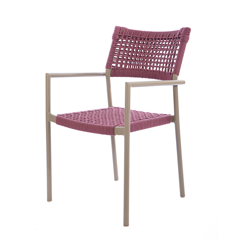 Fendi Color Aluminum Sun Chair with Wine Color Nautical Rope