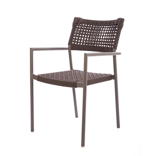 Aluminum Sun Chair Brown Color Nautical Rope Brown Color