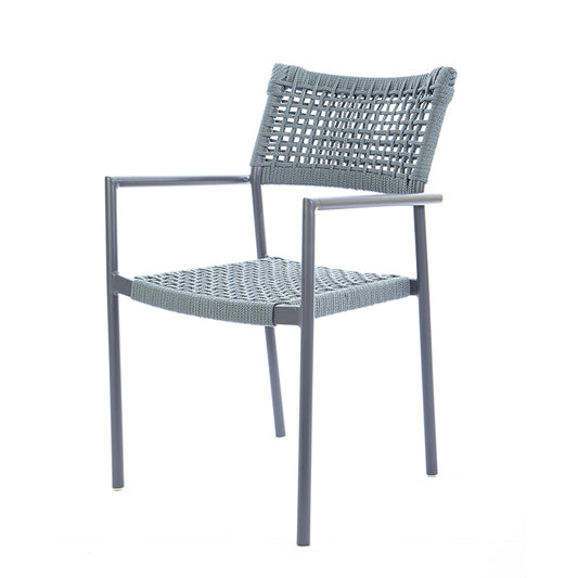 Aluminum Sun Chair Gray Color Nautical Rope Gray Color