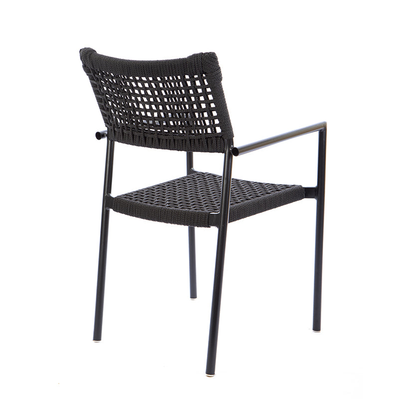 Aluminum Sun Chair Black Color Nautical Rope Black Color