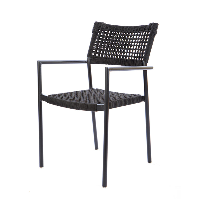 Aluminum Sun Chair Black Color Nautical Rope Black Color