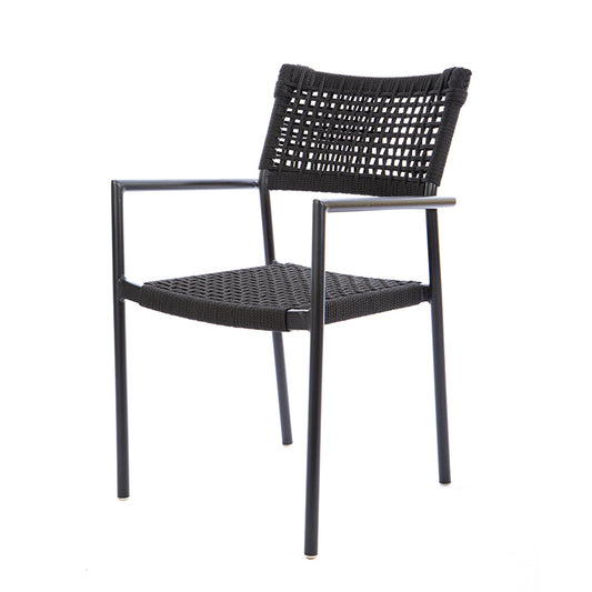 Aluminum Sun Chair Black Color Nautical Rope Black Color