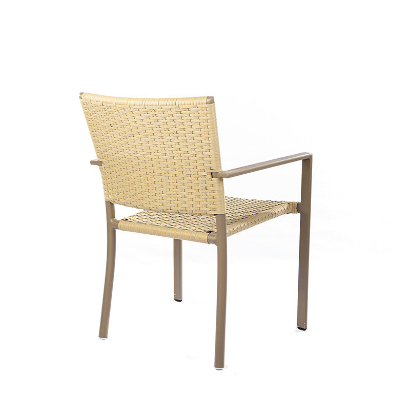 Silla Star con Brazo en Aluminio Color Fendi con Fibra Sintética Color Ante