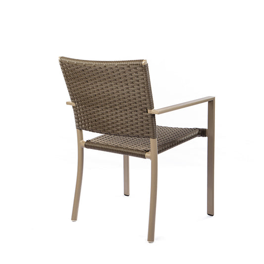 Star Chair with Aluminum Armrest in Fendi Color with Synthetic Fiber in Brown Color