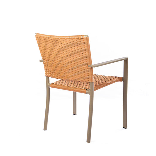 Star Chair with Aluminum Armrest in Fendi Color with Synthetic Fiber in Guava Color
