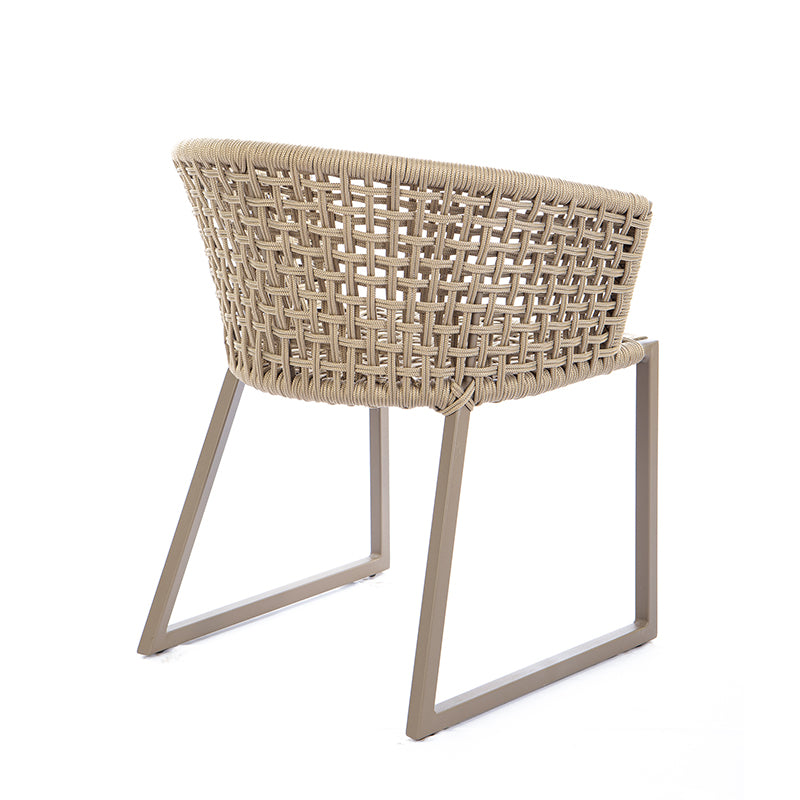 Gold Aluminum Chair Fendi Color Nautical Rope Sand Color