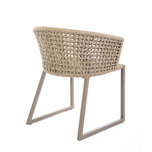 Gold Aluminum Chair Fendi Color Nautical Rope Sand Color