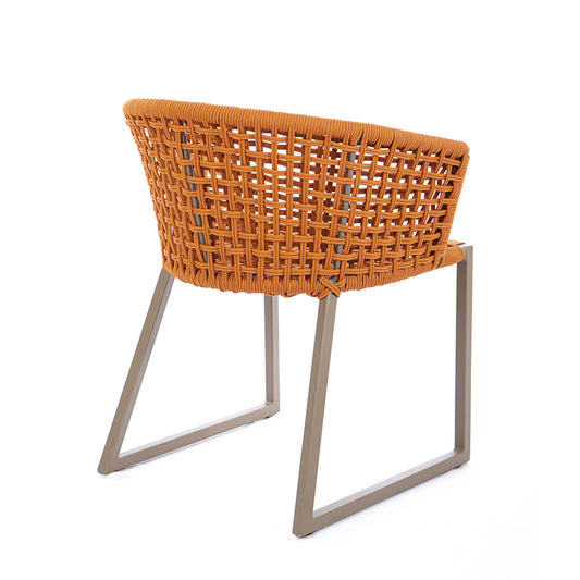 Gold Aluminum Chair Fendi Color Nautical Rope Ocher Color